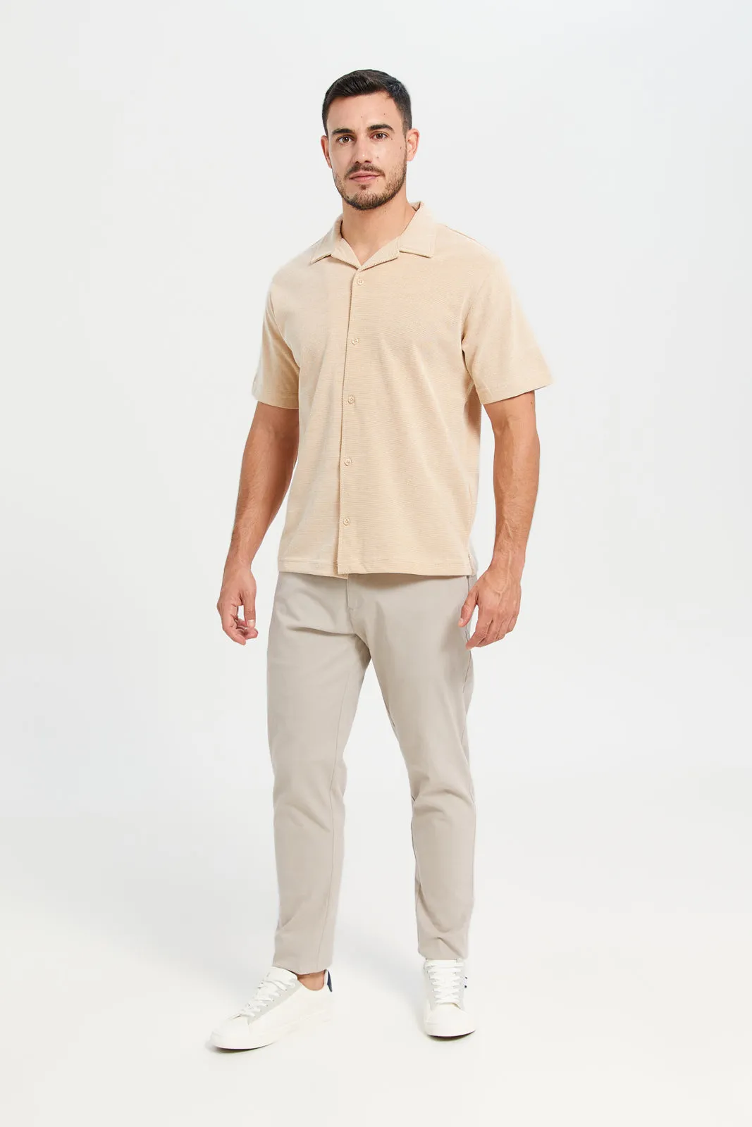 Men Beige Jacquard Shirt sold by Redtag product image thumbnail 2