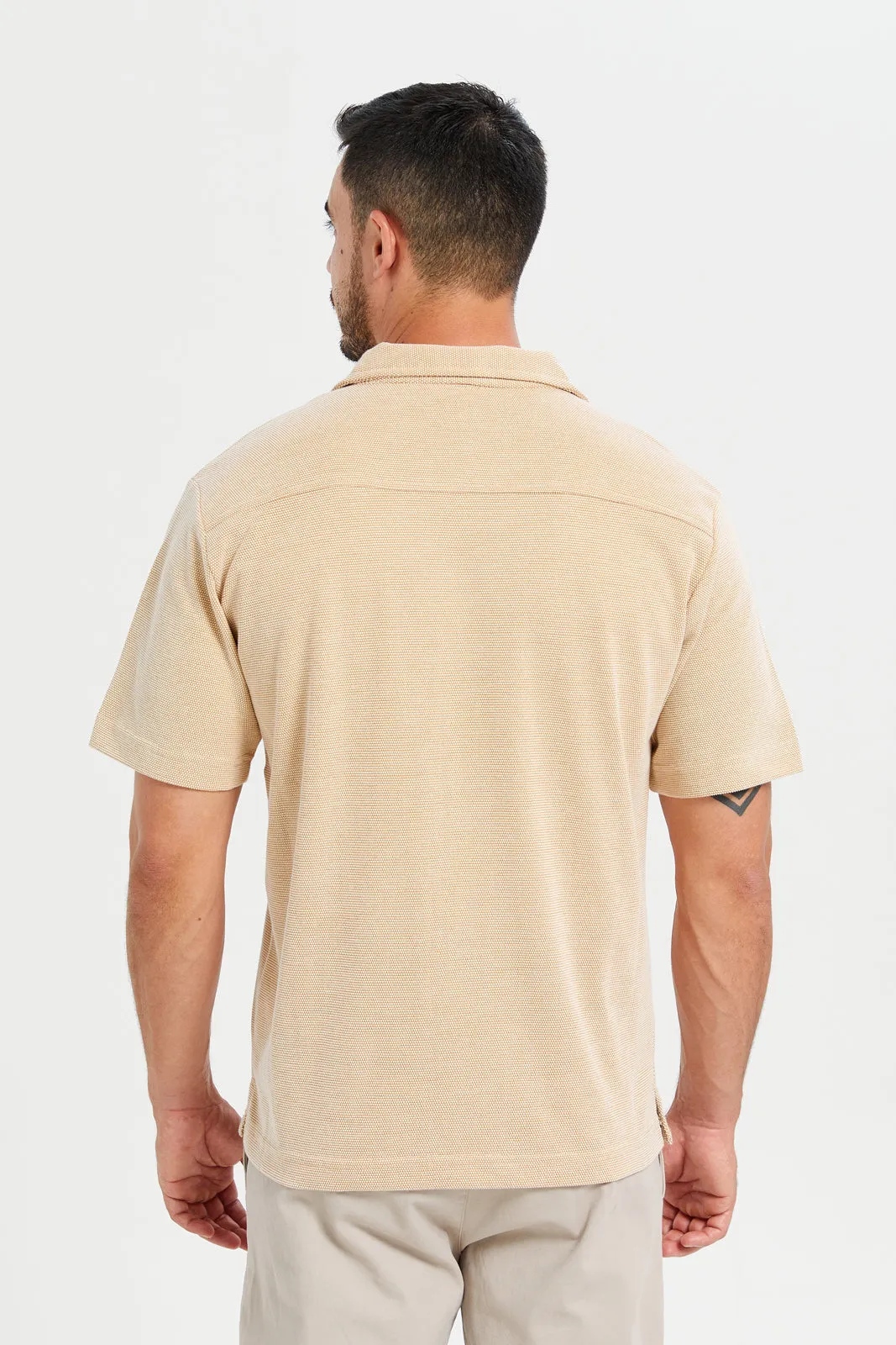 Men Beige Jacquard Shirt sold by Redtag product image thumbnail 3