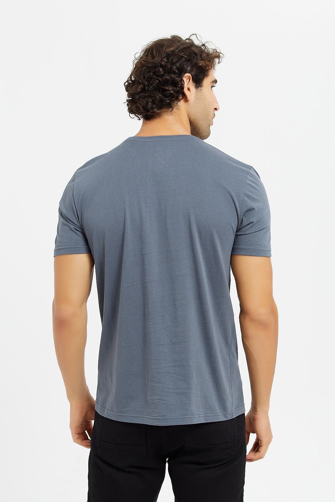 Men Charcoal Graphic T-Shirt sold by Redtag product image thumbnail 3