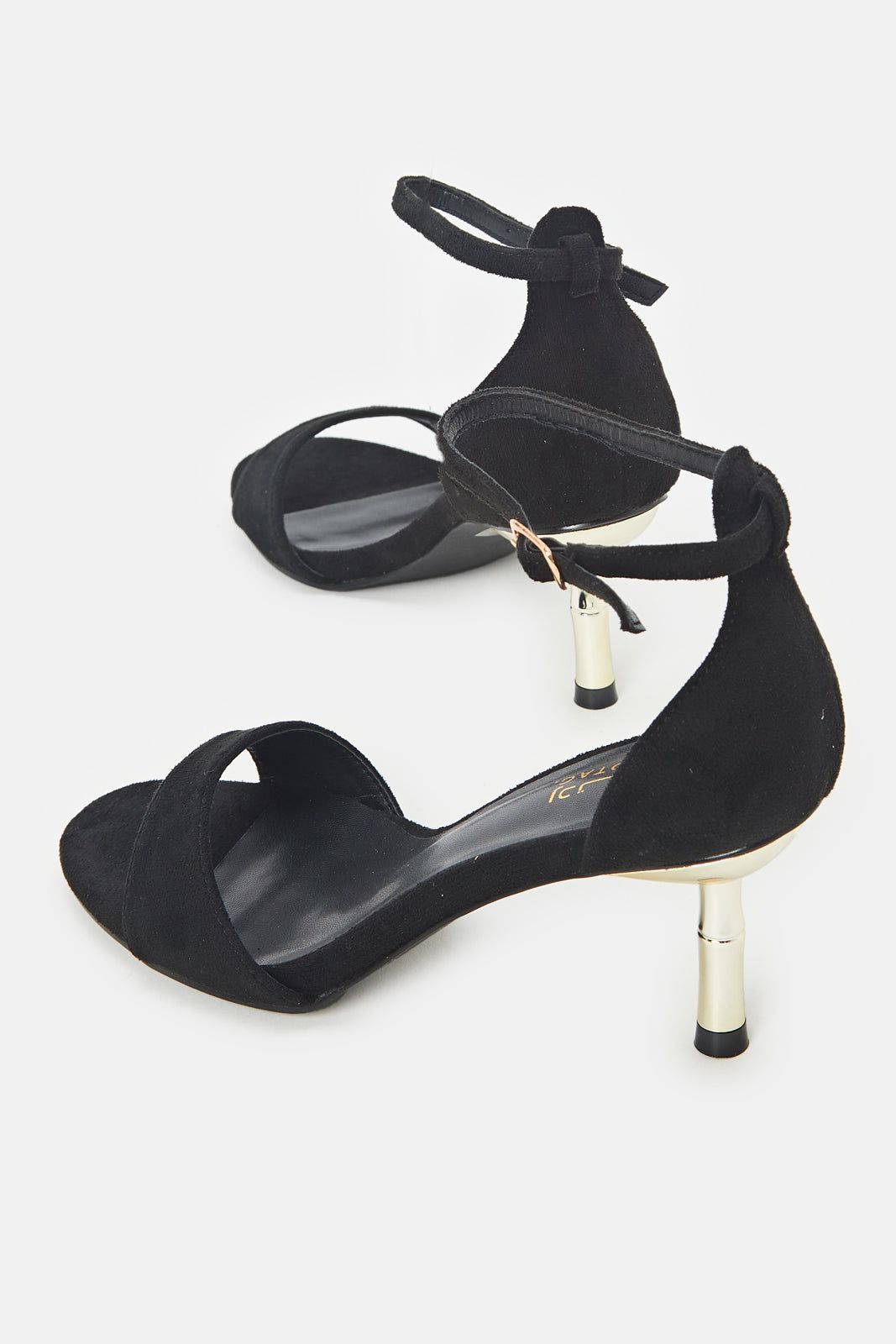 Women Black Sandal With Gold Heel sold by Redtag product image thumbnail 4