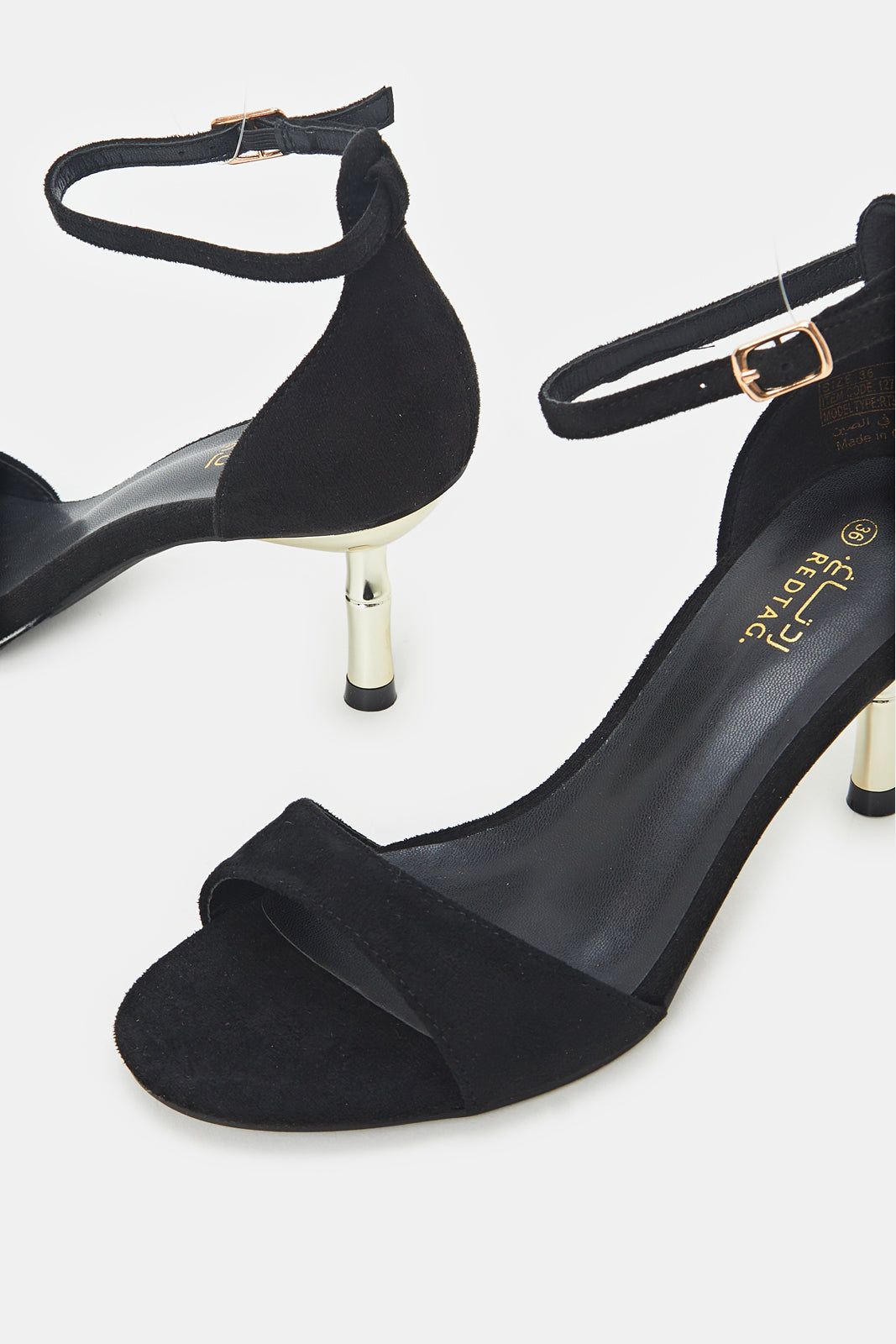 Women Black Sandal With Gold Heel sold by Redtag product image thumbnail 3