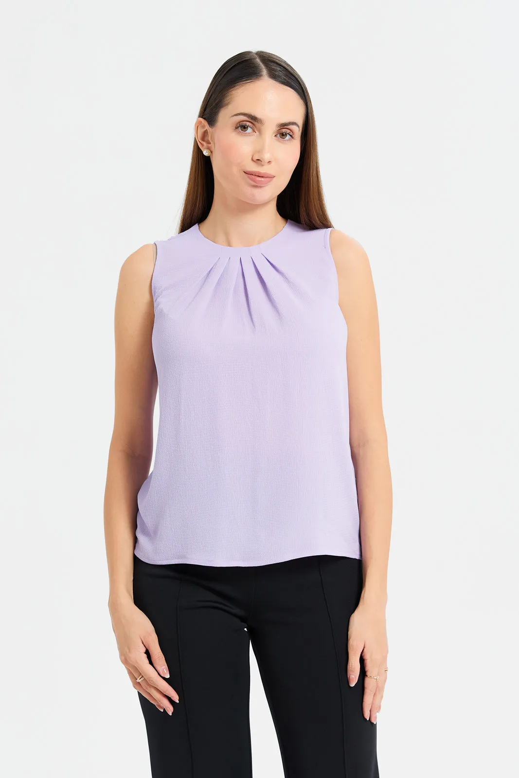 Woman Lilac Sleeveless Blouse sold by Redtag