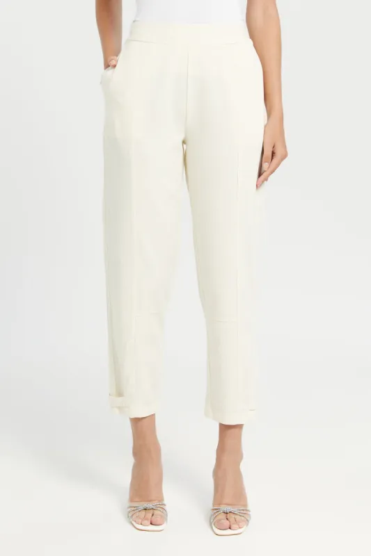 Women Beige Relax Trouser sold by Redtag
