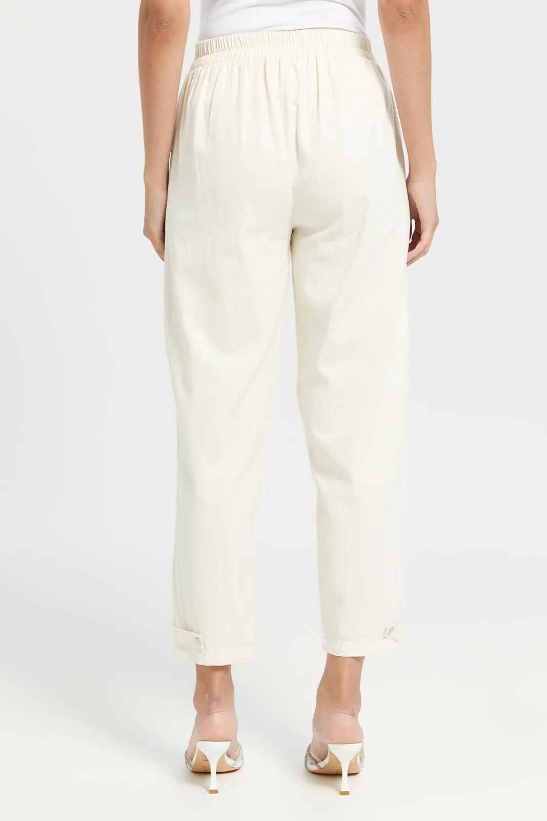 Women Beige Relax Trouser sold by Redtag product image thumbnail 3