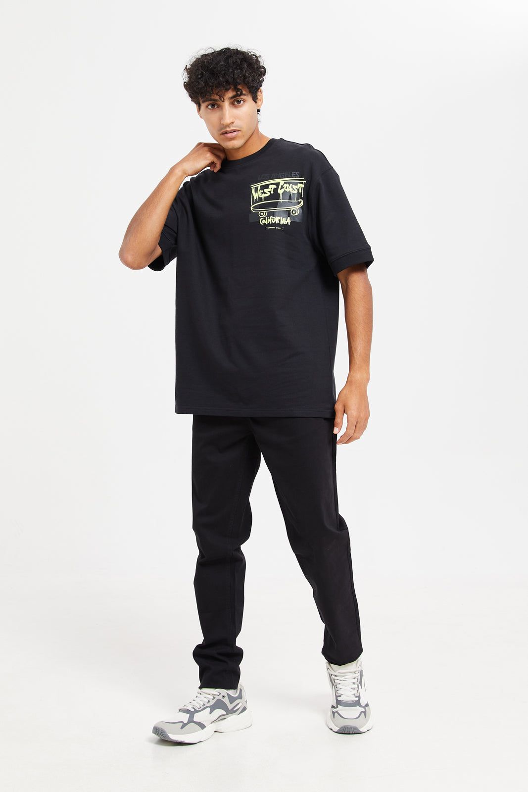 Men Black Twill Joggers sold by Redtag product image thumbnail 2