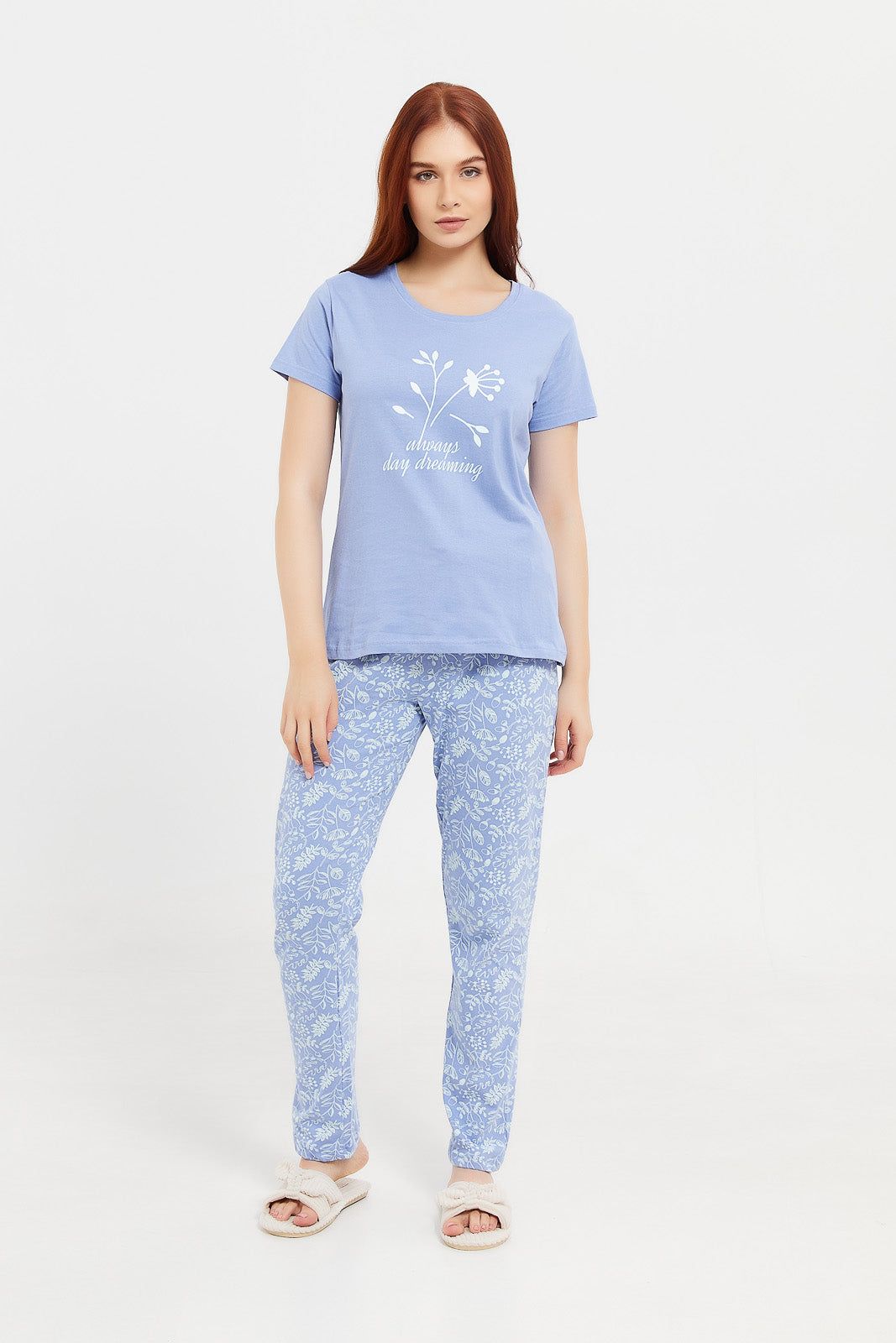 Women Blue Printed Pajama Set (2 Piece) sold by Redtag