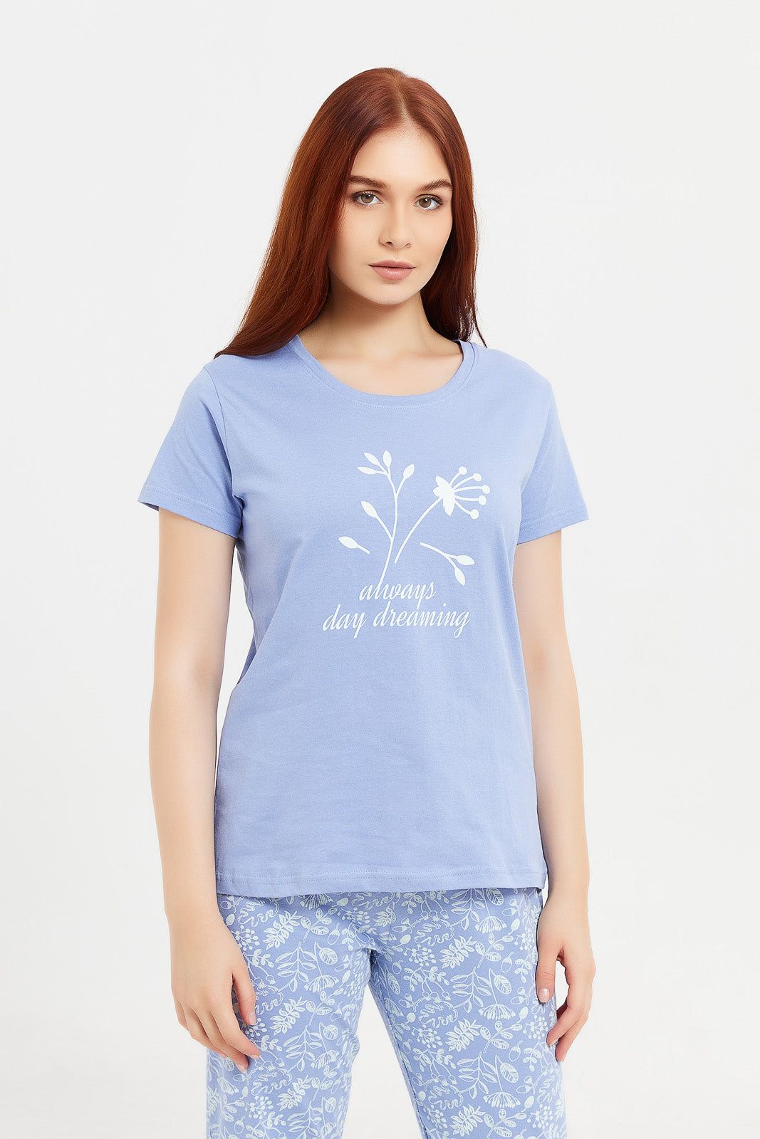 Women Blue Printed Pajama Set (2 Piece) sold by Redtag product image thumbnail 2