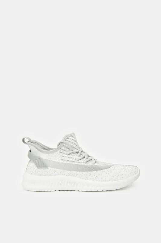 Women White And Grey Lace Up Sneakers sold by Redtag