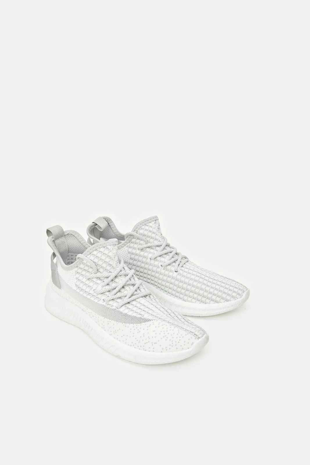 Women White And Grey Lace Up Sneakers sold by Redtag product image thumbnail 2