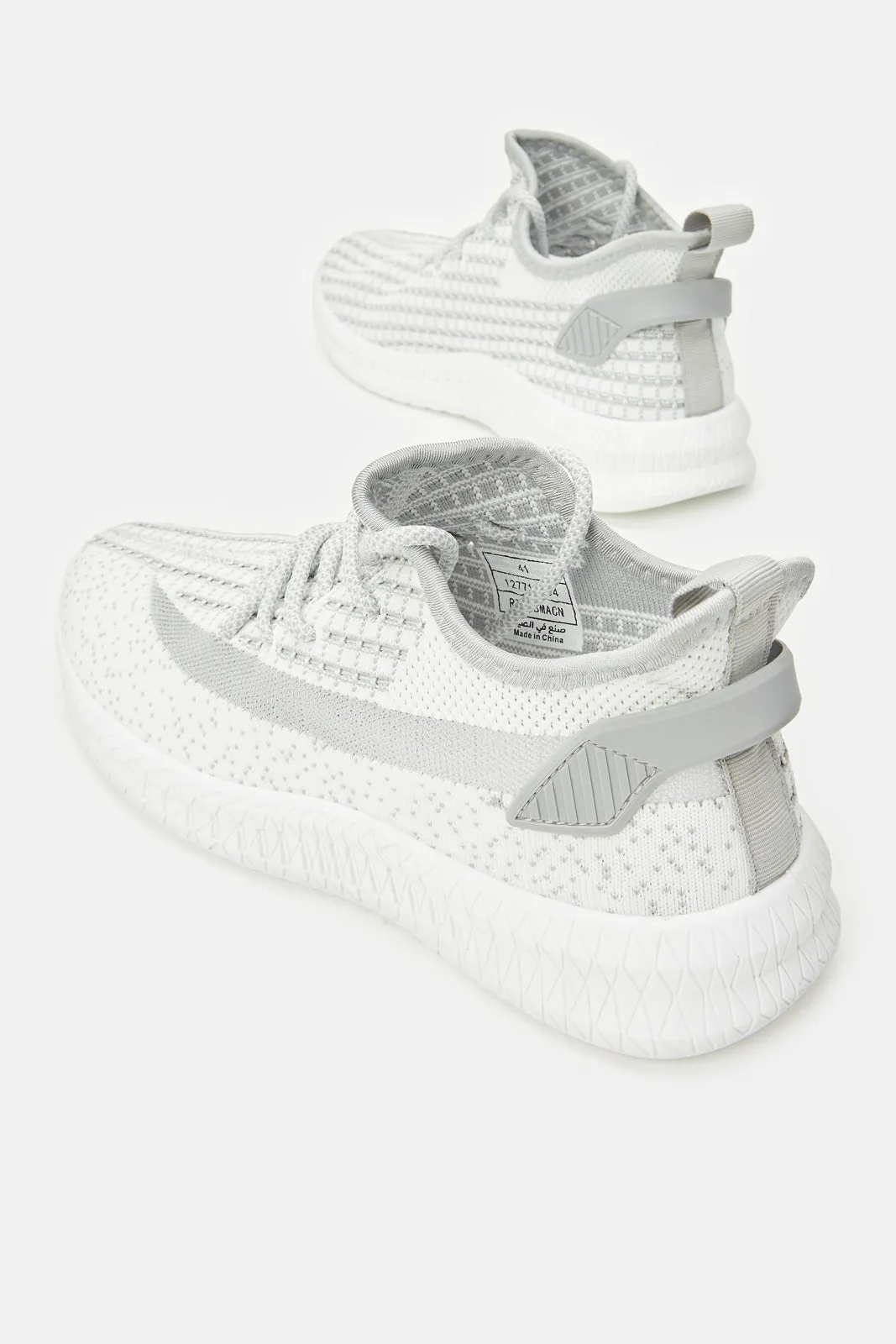 Women White And Grey Lace Up Sneakers sold by Redtag product image thumbnail 4