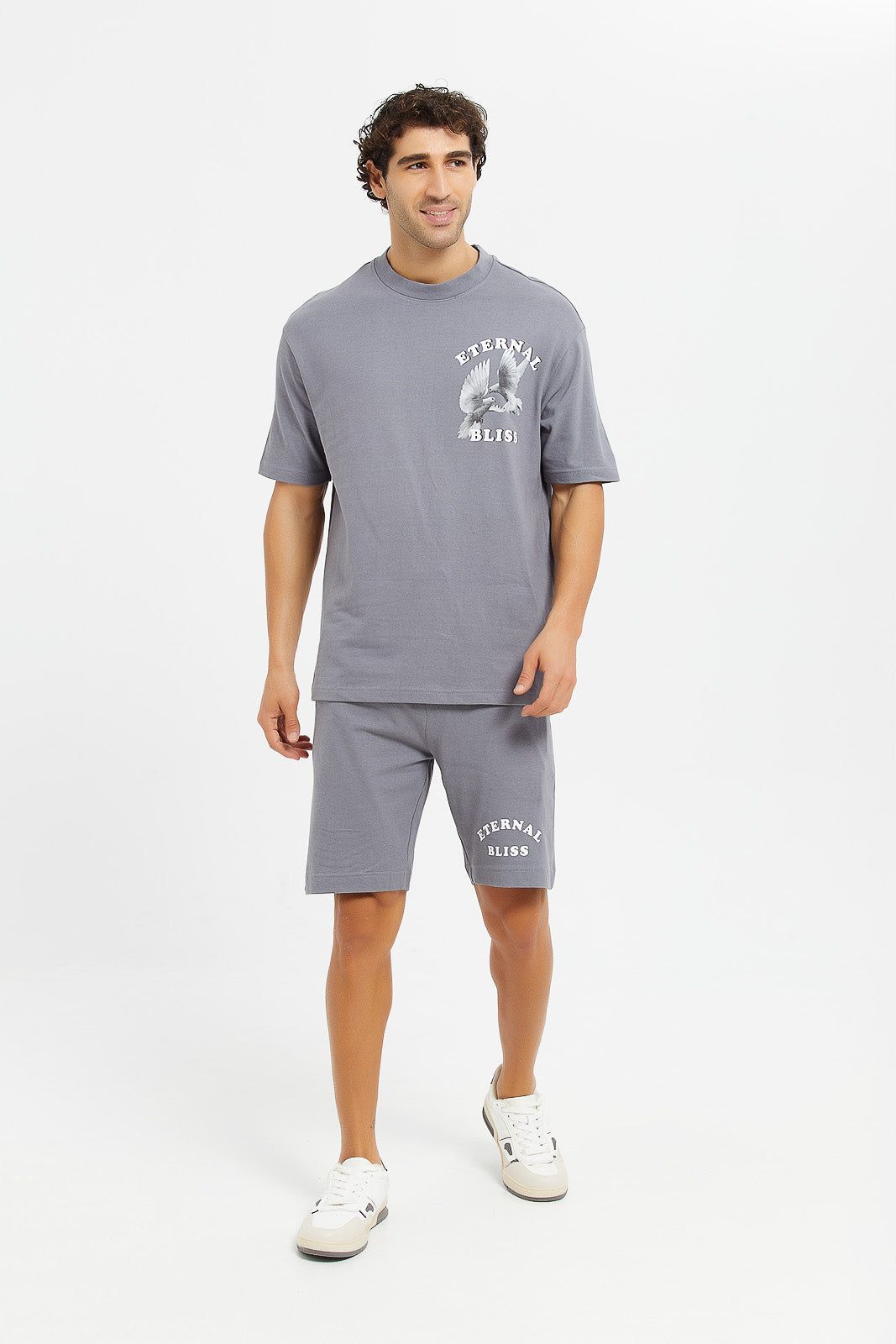 Men Grey Back Printed Lounge T-Shirt sold by Redtag product image thumbnail 2