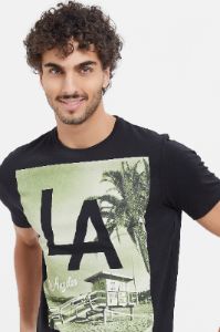 Men Black Graphic T-Shirt sold by Redtag