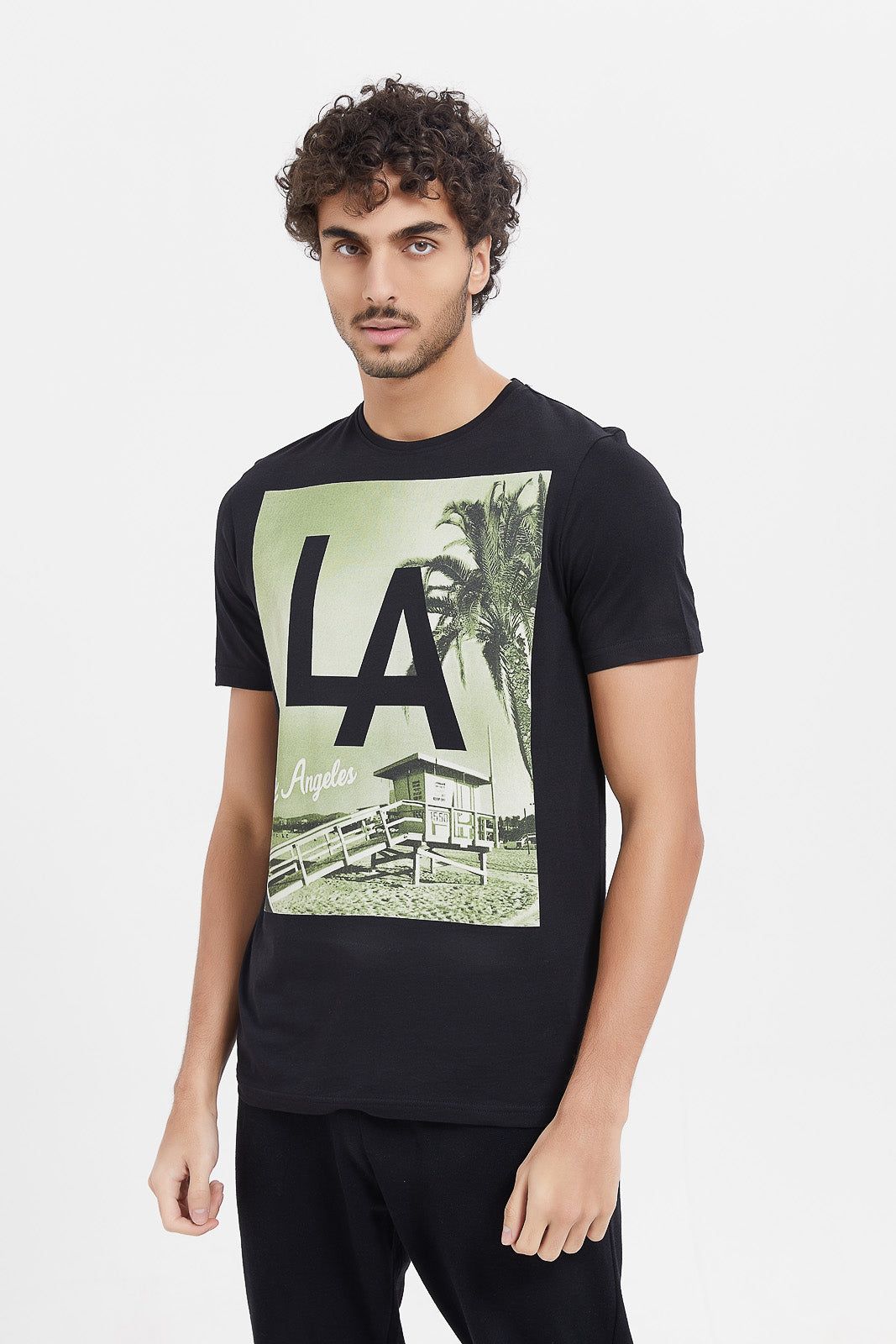 Men Black Graphic T-Shirt sold by Redtag