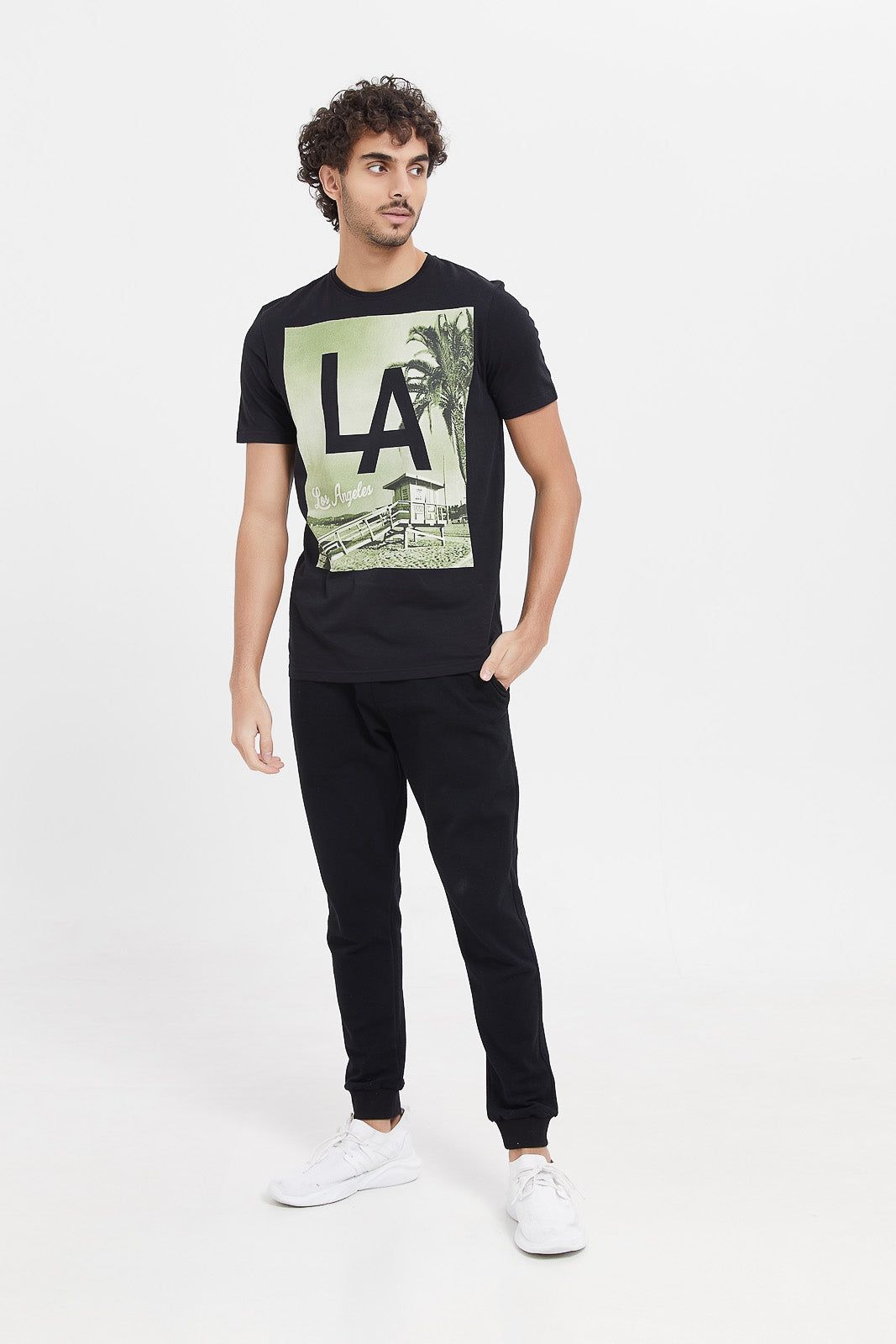 Men Black Graphic T-Shirt sold by Redtag product image thumbnail 2