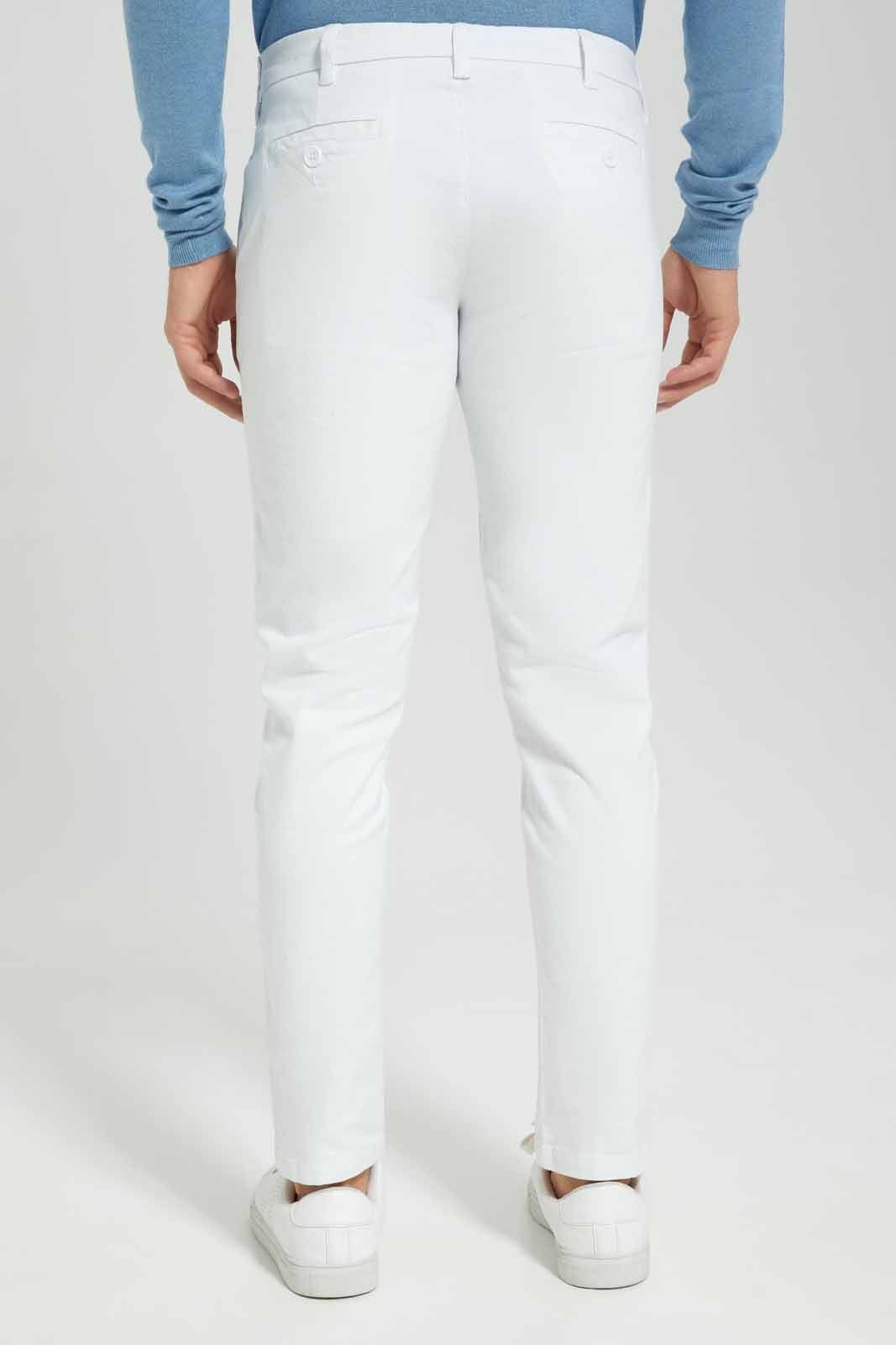 Men White Plain Trousers sold by Redtag product image thumbnail 4