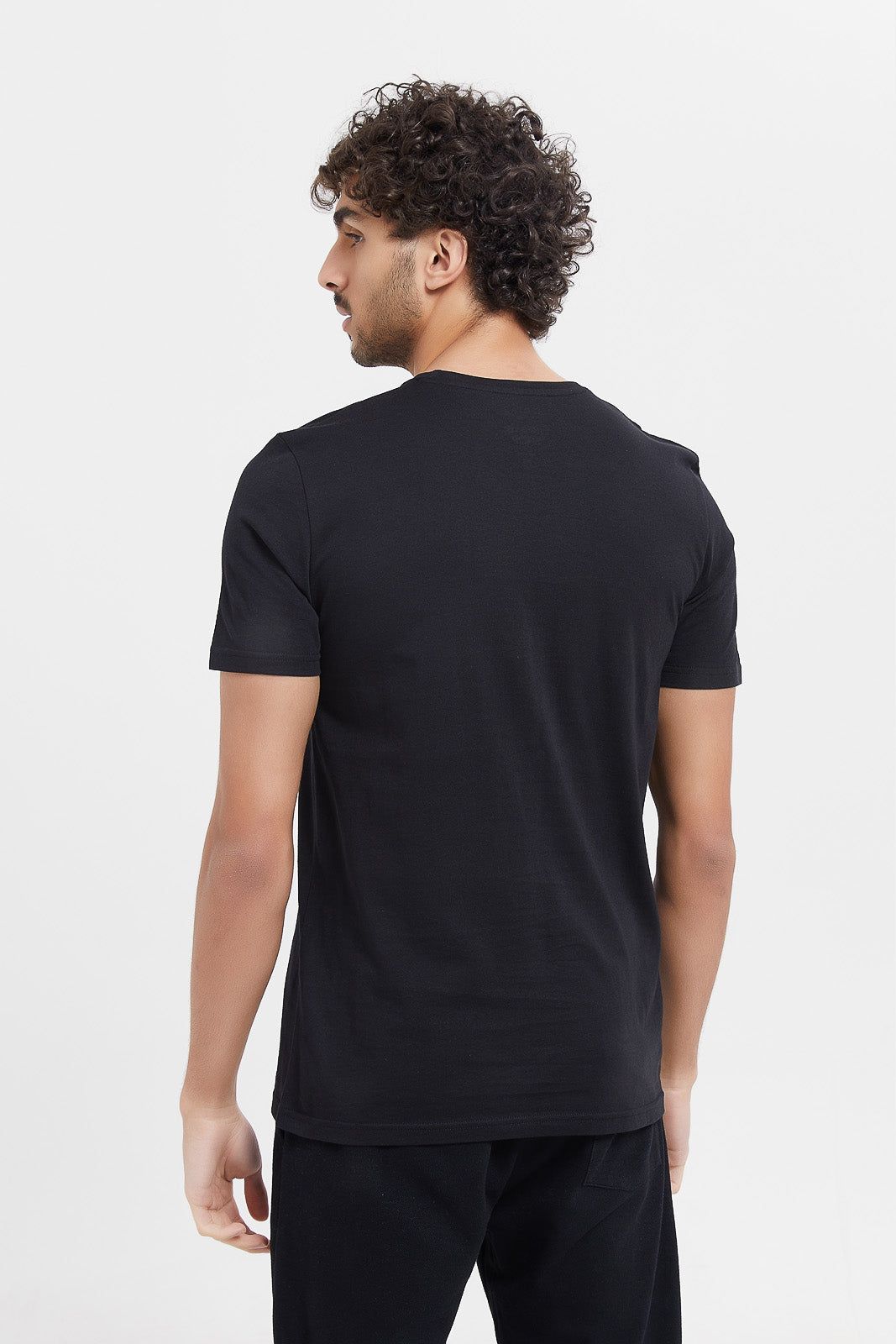 Men Black Graphic T-Shirt sold by Redtag product image thumbnail 3