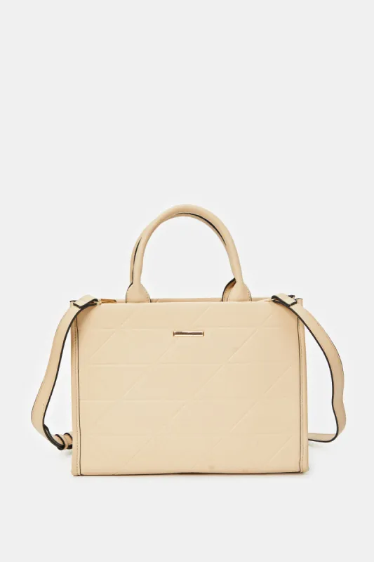 Women Beige Tote Bag sold by Redtag