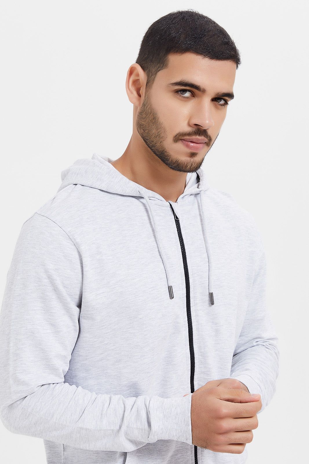 Men Ecru Zip Hooded Sweatshirt sold by Redtag product image thumbnail 4