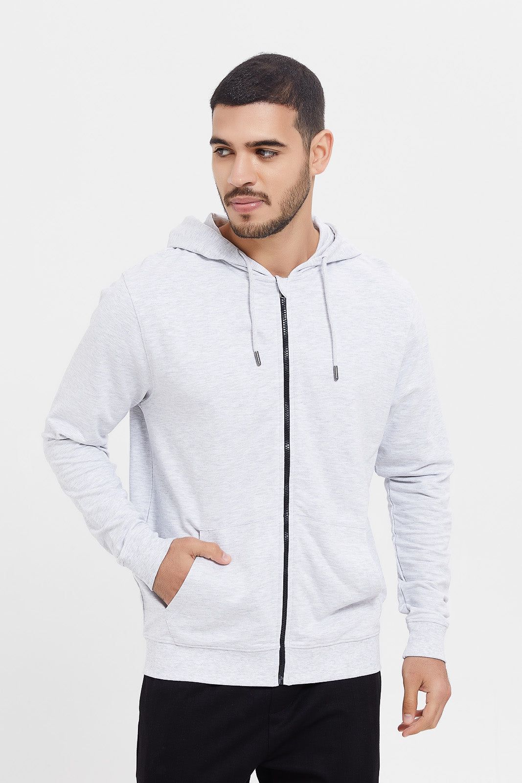 Men Ecru Zip Hooded Sweatshirt sold by Redtag