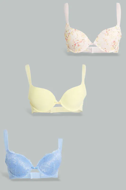 Assorted Embellished Plunge Bra Set (Pack of 3) sold by Redtag