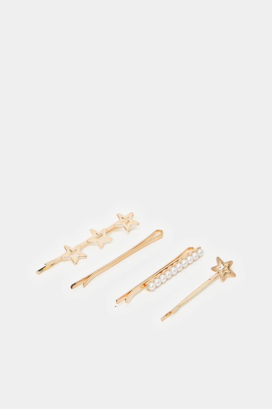 Women Gold Embellished Hair Clip Set (4 Piece) sold by Redtag