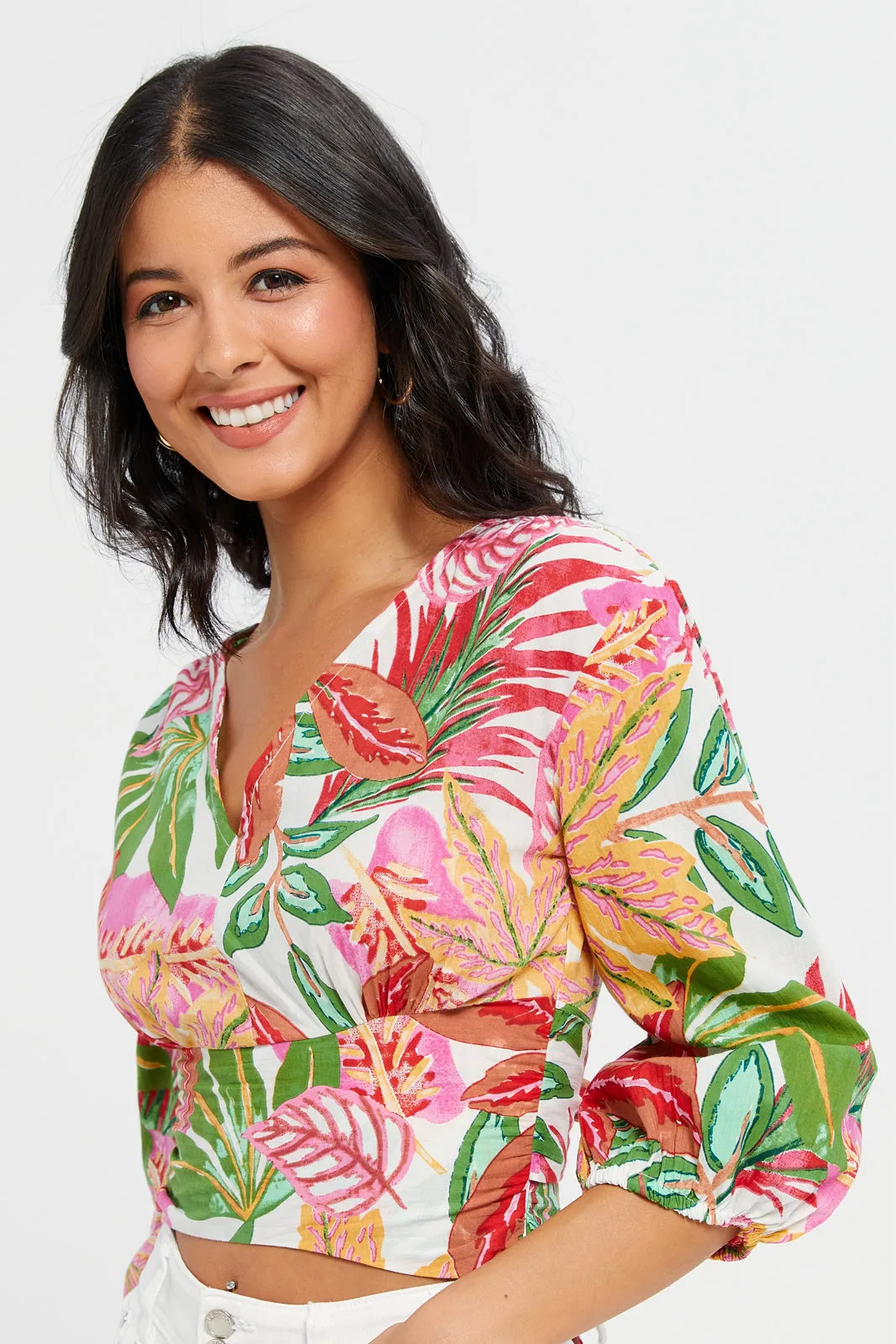 Woman White Printed Blouse sold by Redtag product image thumbnail 4