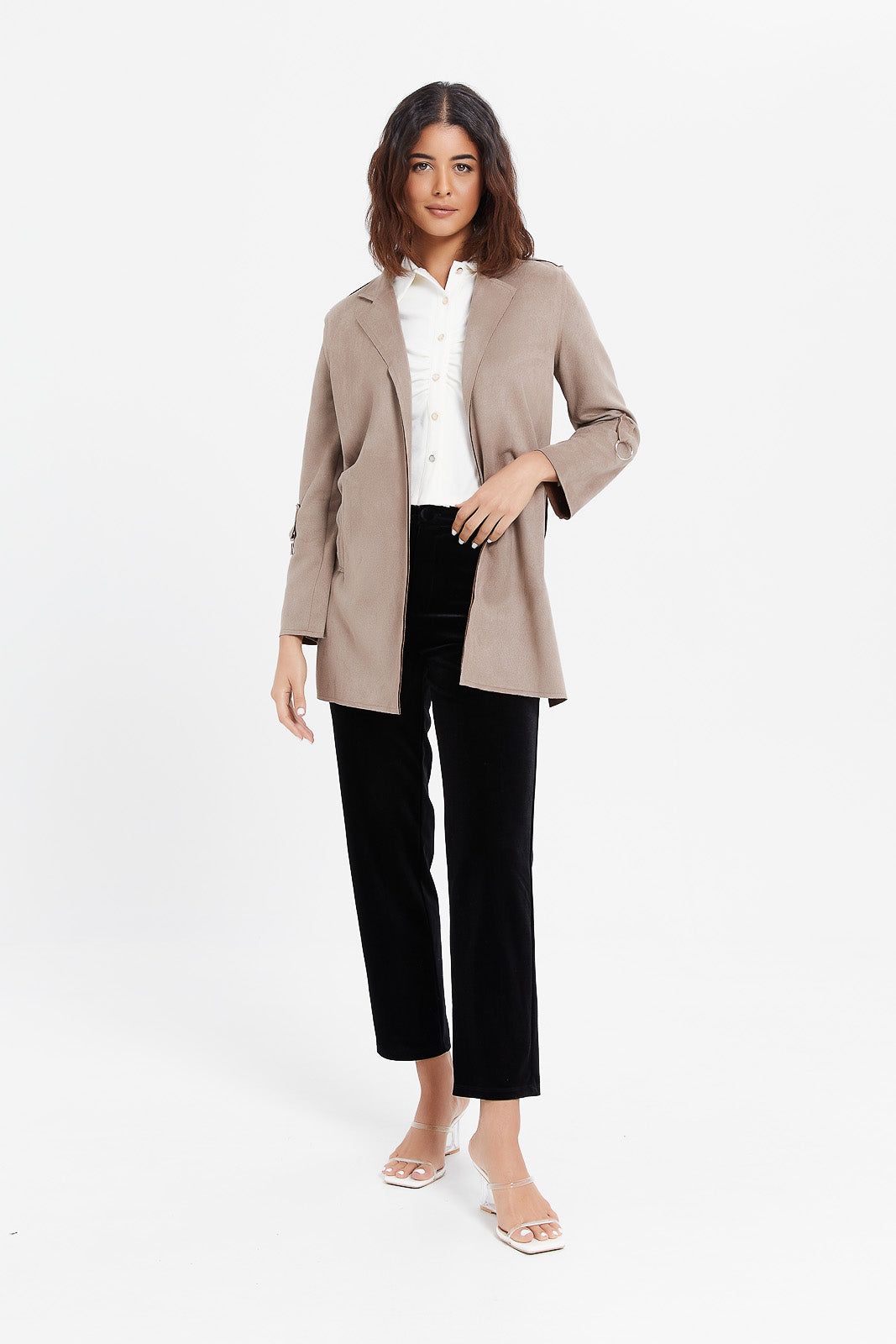 Women Taupe Plain Jacket sold by Redtag product image thumbnail 2