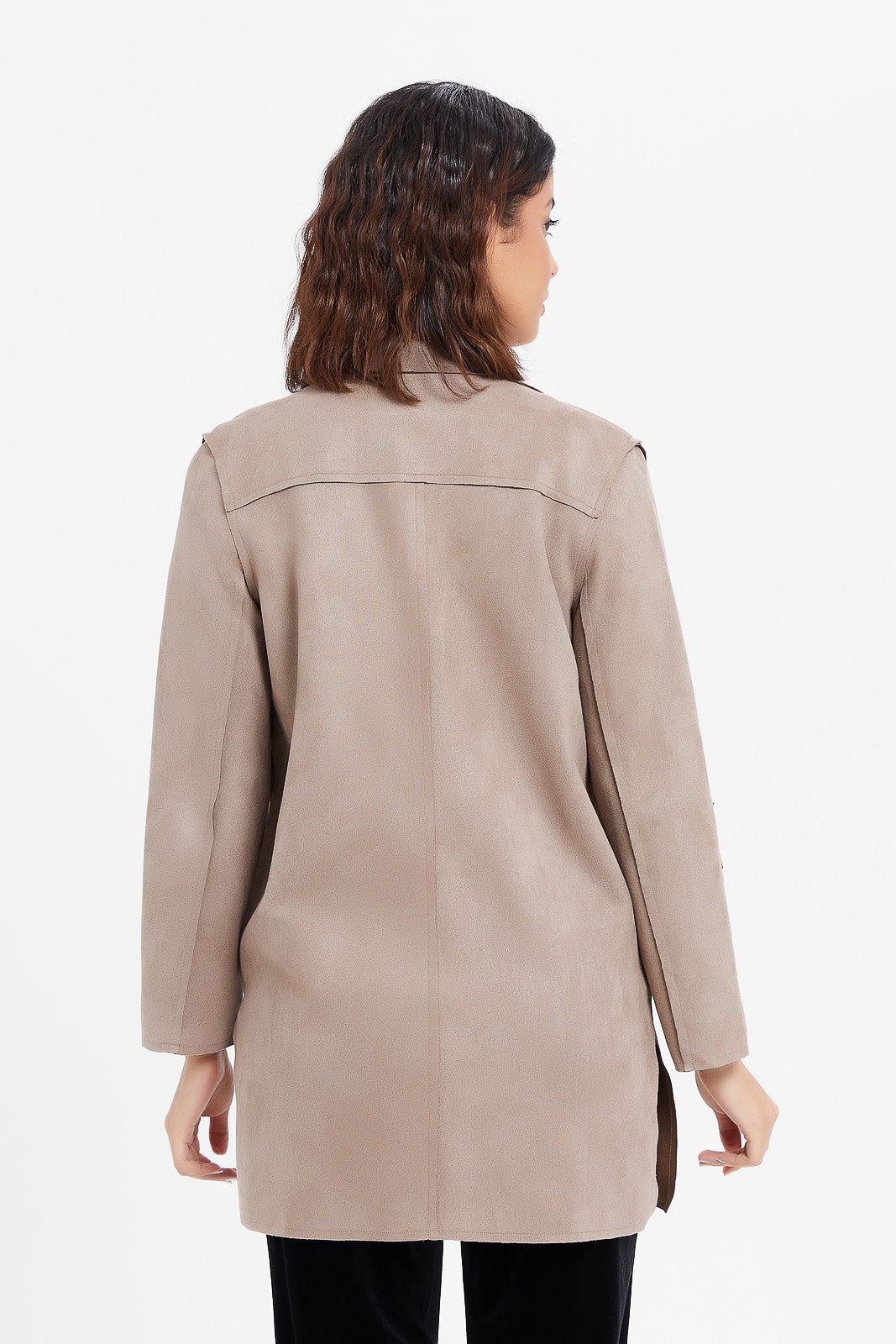 Women Taupe Plain Jacket sold by Redtag product image thumbnail 3