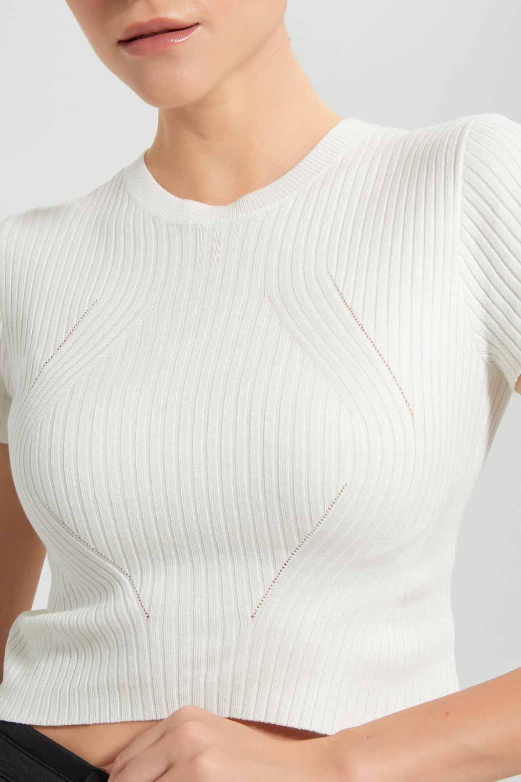 White Ribbed Top sold by Redtag product image thumbnail 3