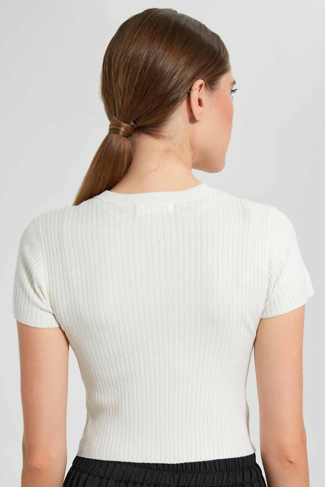 White Ribbed Top sold by Redtag product image thumbnail 4