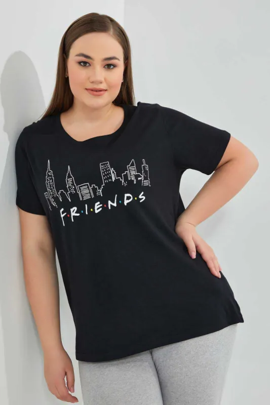 Black Friends T-Shirt sold by Redtag