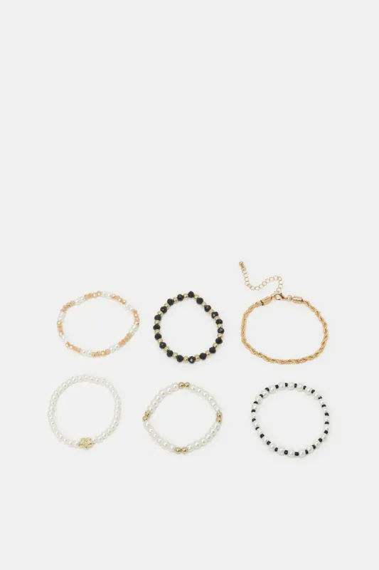 Women Assorted Embellished Bracelets Set (6 Piece) sold by Redtag