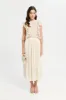 Women Beige Crinkled Pleated Skirt sold by Redtag