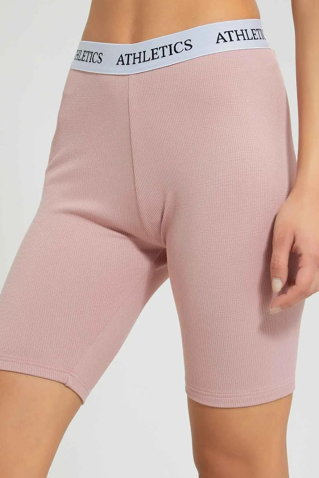 Pink Ribbed Short Leggings sold by Redtag product image thumbnail 3