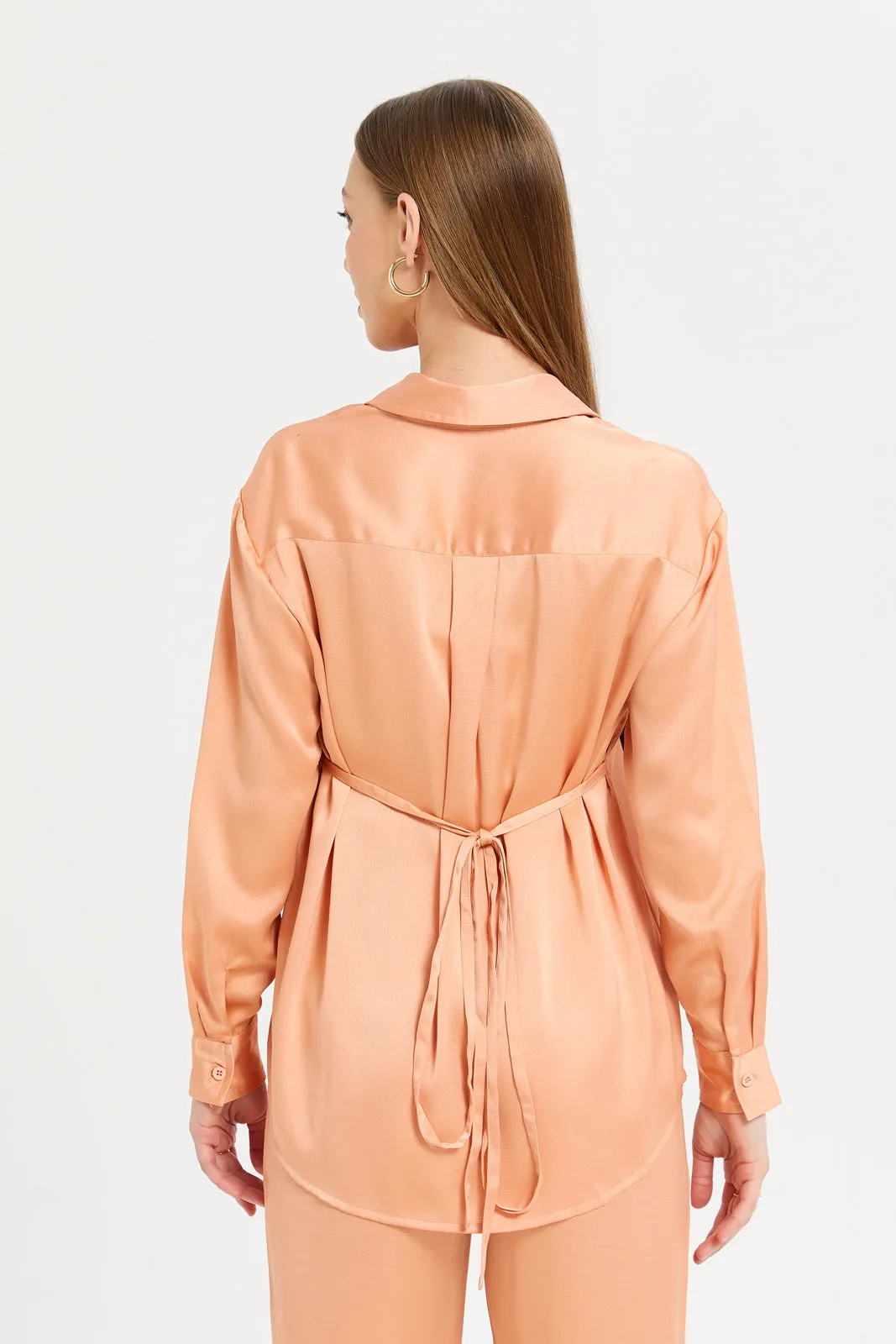 Women Orange Oversize Shirt sold by Redtag product image thumbnail 3