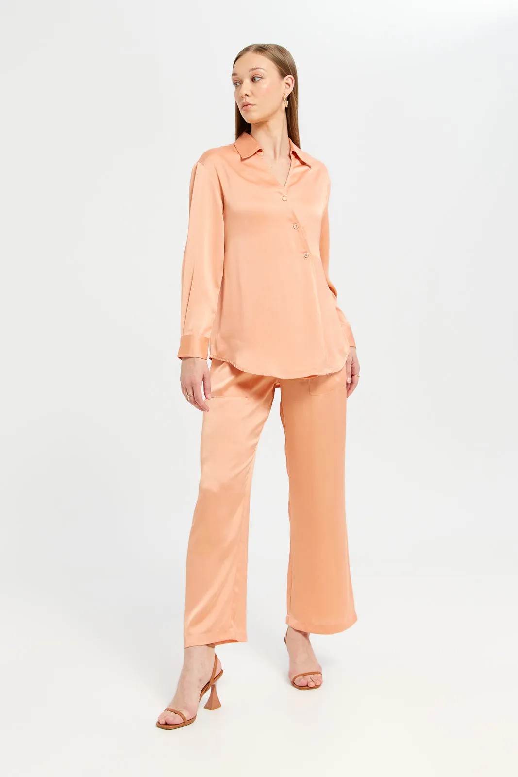 Women Orange Oversize Shirt sold by Redtag product image thumbnail 2