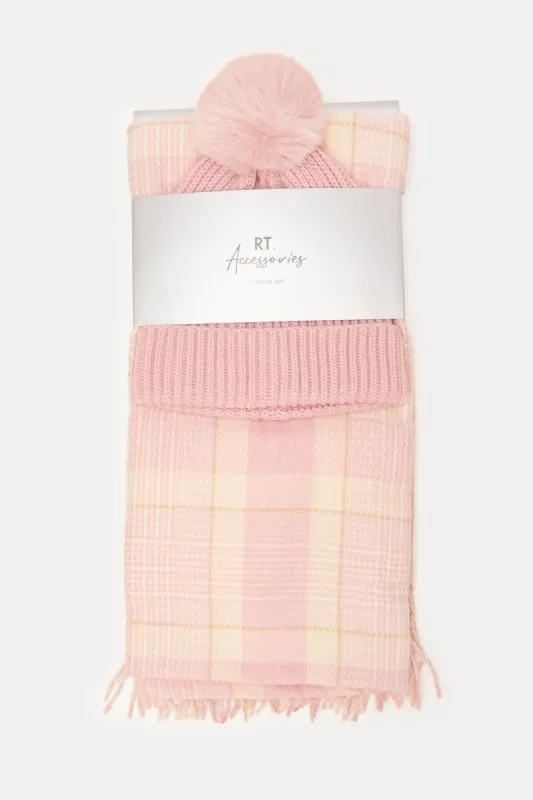 Women Pink Printed Embellished Scarf Set (2 Piece) sold by Redtag