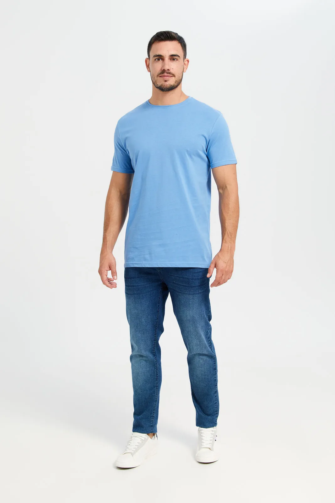 Men Blue Crew Neck T-Shirt sold by Redtag product image thumbnail 2
