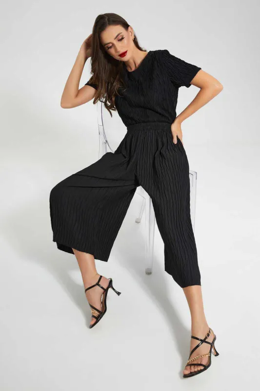 Black Pleated Trouser sold by Redtag