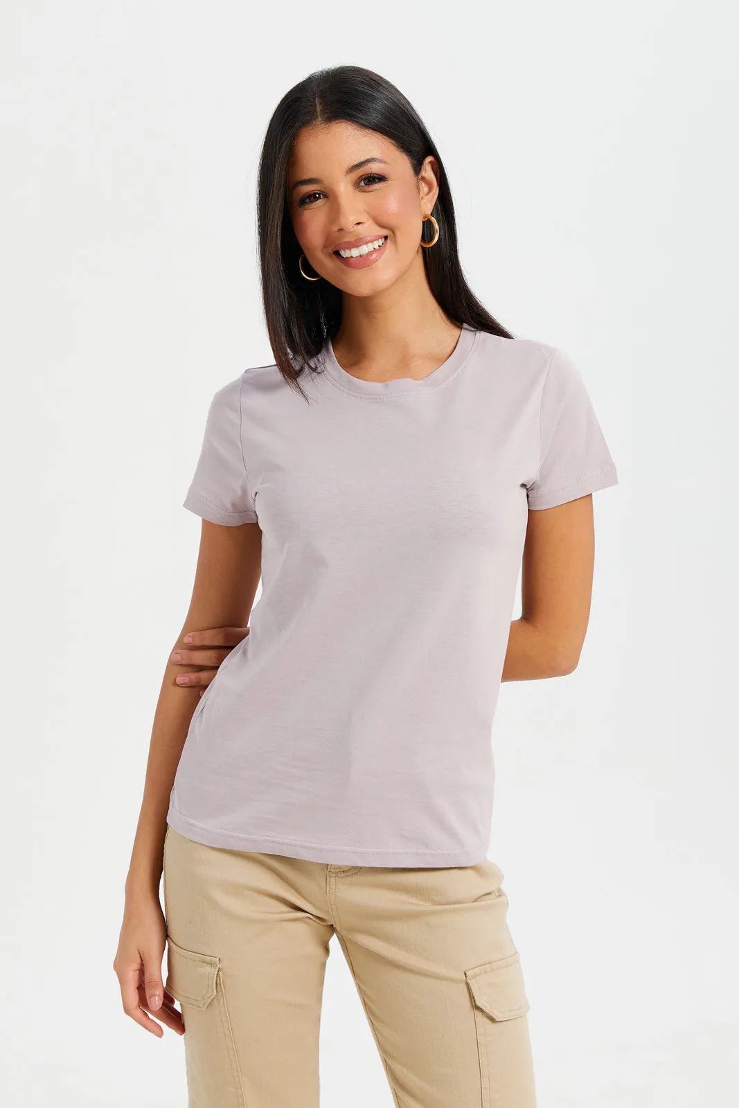 Women Mauve Basic T-Shirt sold by Redtag