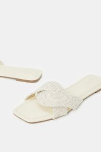 Women Beige Strappy Fabric Mule sold by Redtag