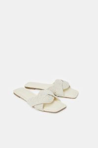 Women Beige Strappy Fabric Mule sold by Redtag