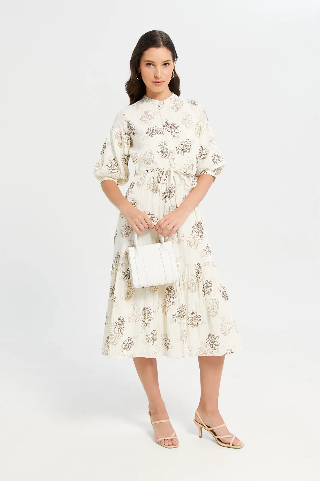 Women Ivory Printed Dress sold by Redtag product image thumbnail 4