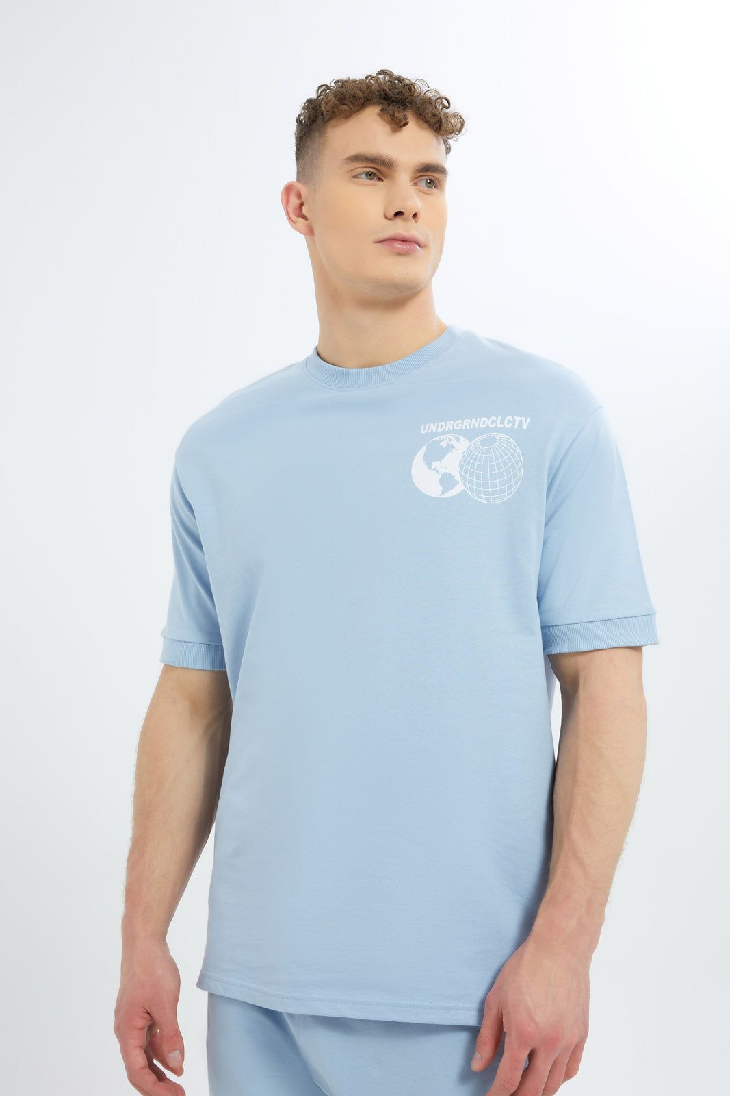 Men Blue Printed Lounge T-Shirt sold by Redtag
