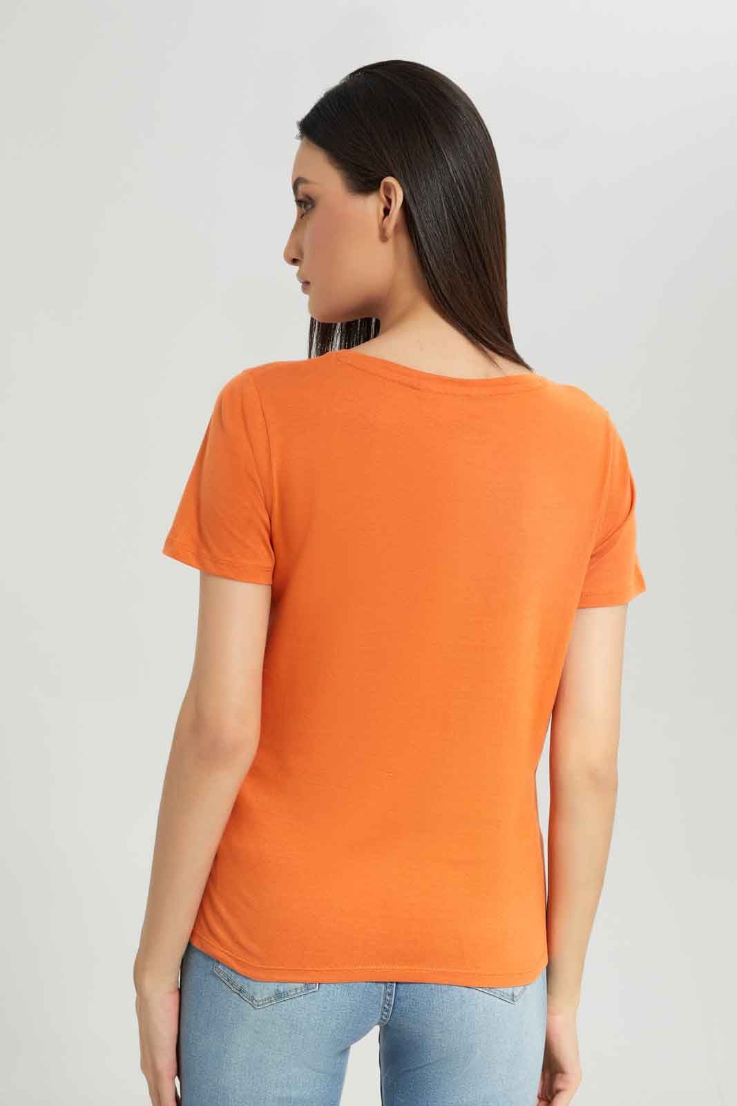 Women Orange Basic T-Shirt sold by Redtag product image thumbnail 3