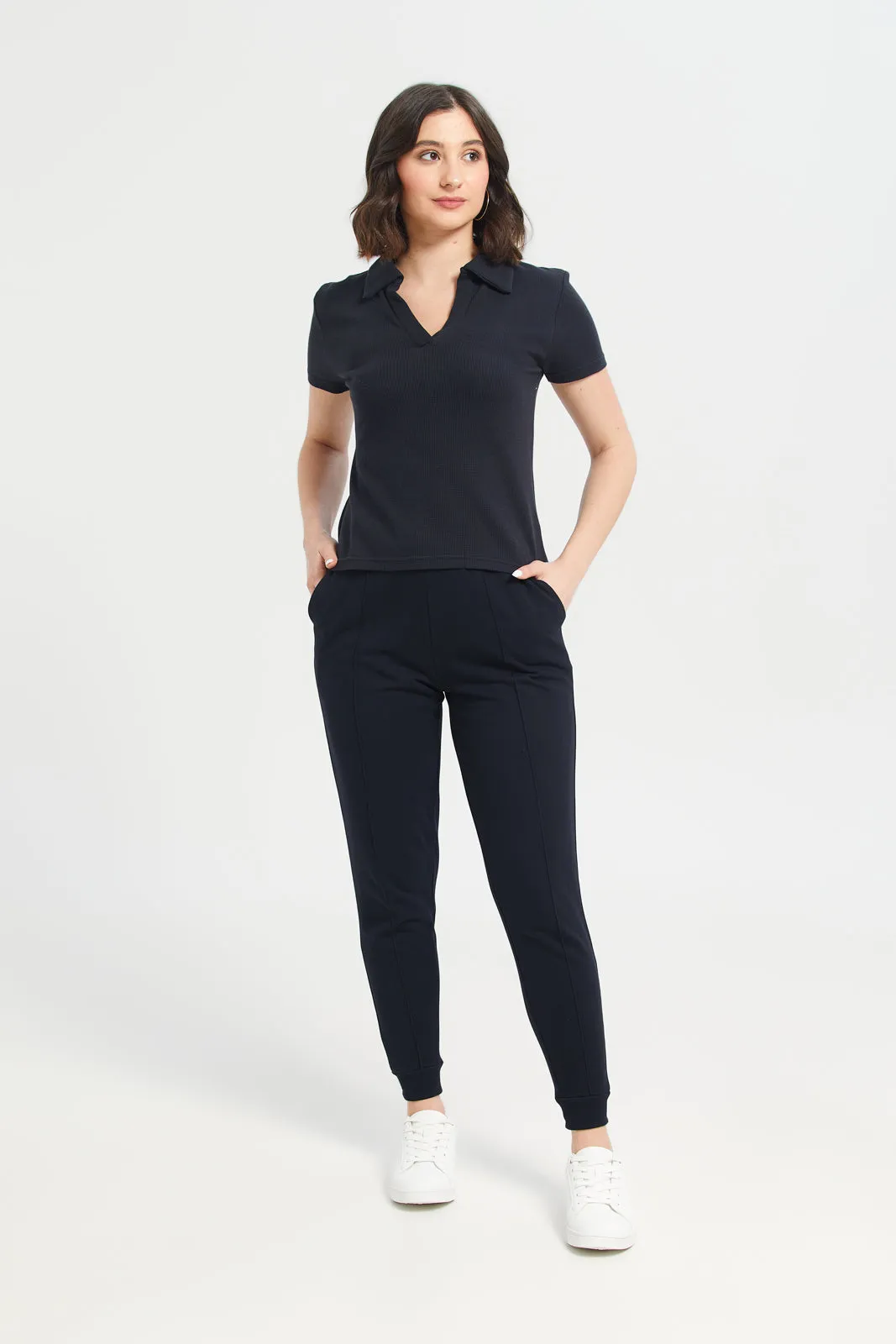 Women Black Plain Joggers sold by Redtag product image thumbnail 2