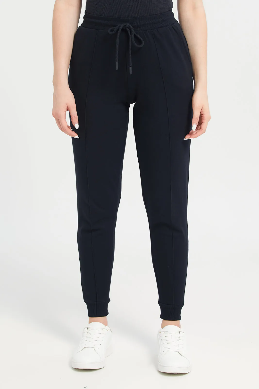 Women Black Plain Joggers sold by Redtag