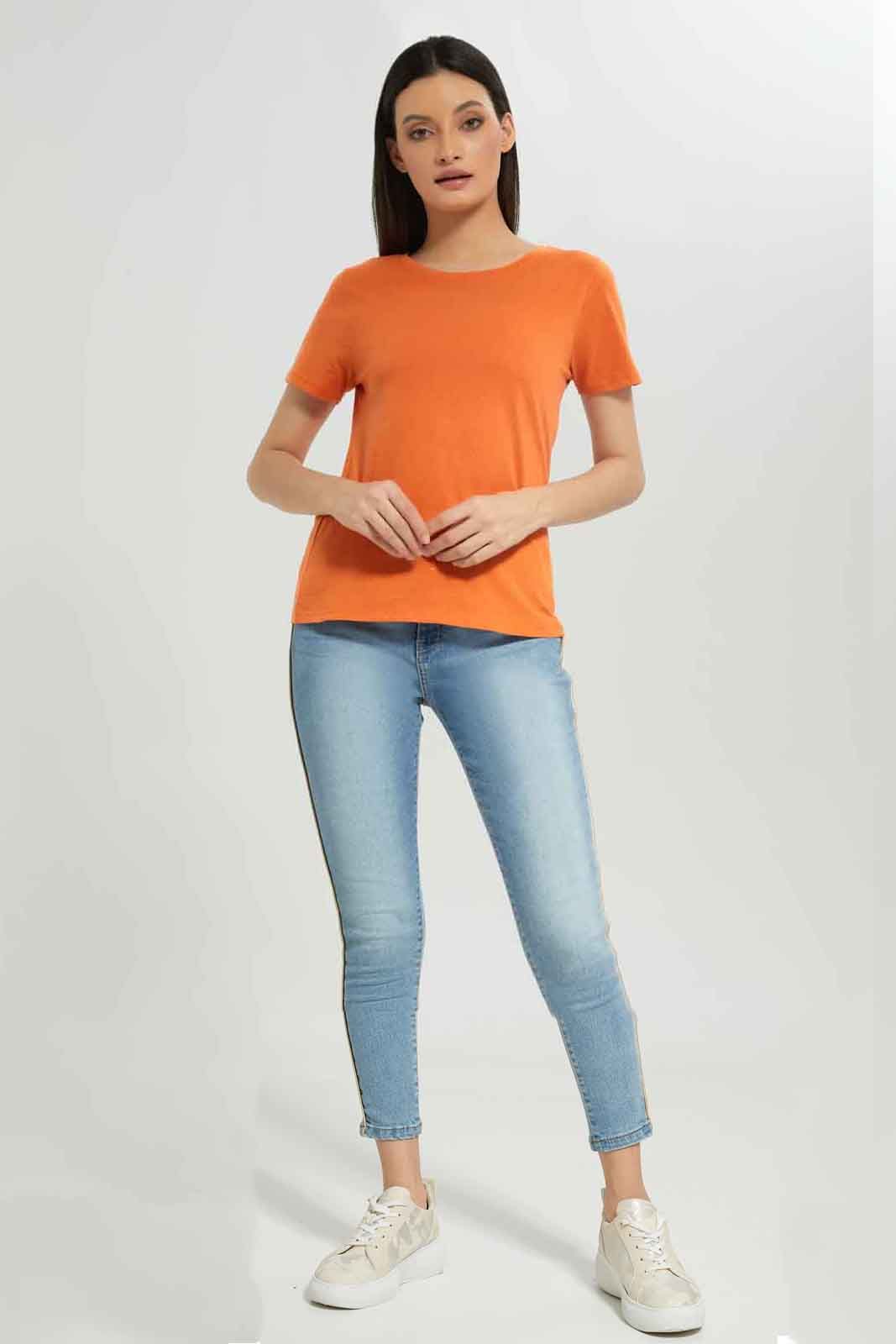 Women Orange Basic T-Shirt sold by Redtag product image thumbnail 2