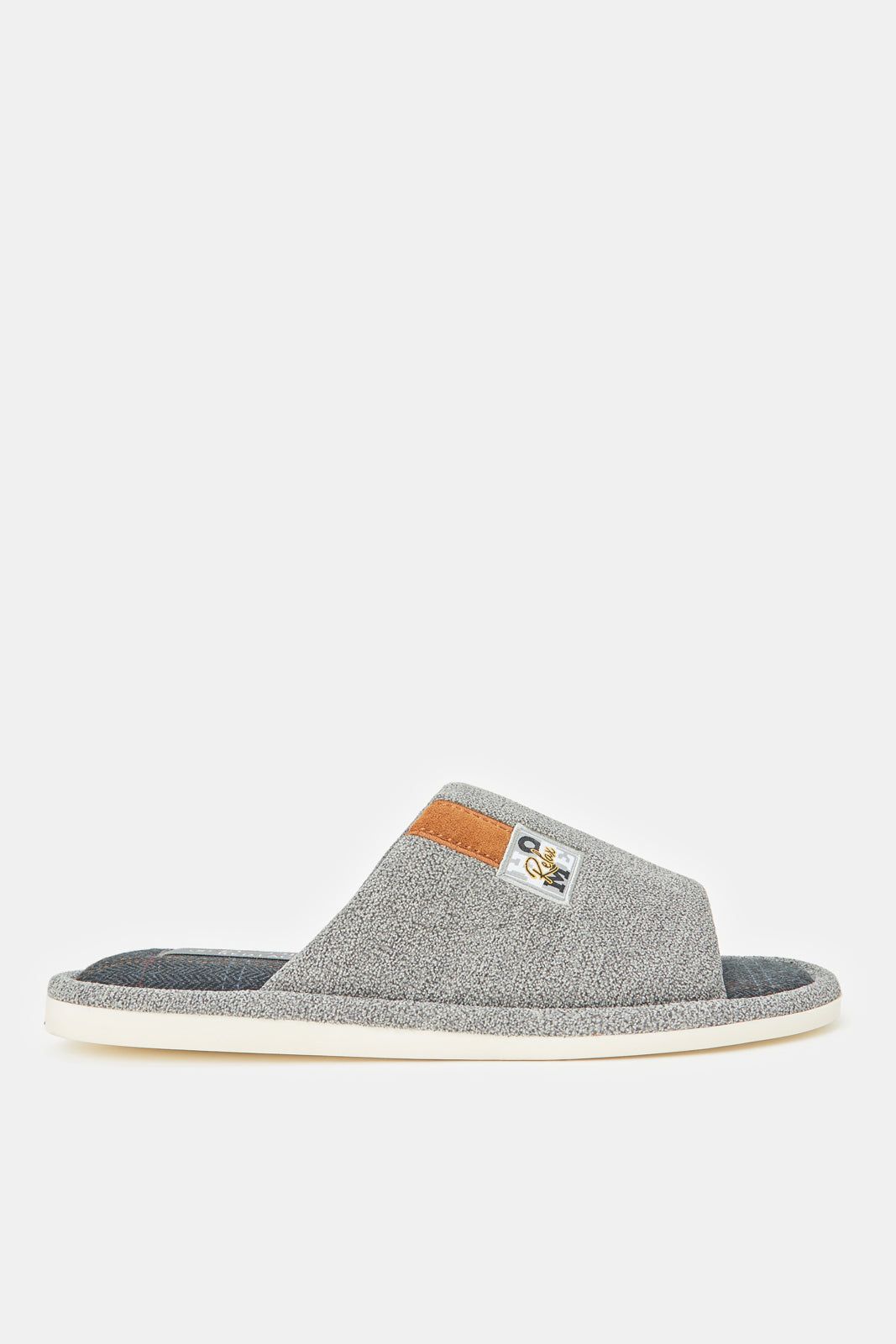 Men Grey Plain Slippers sold by Redtag