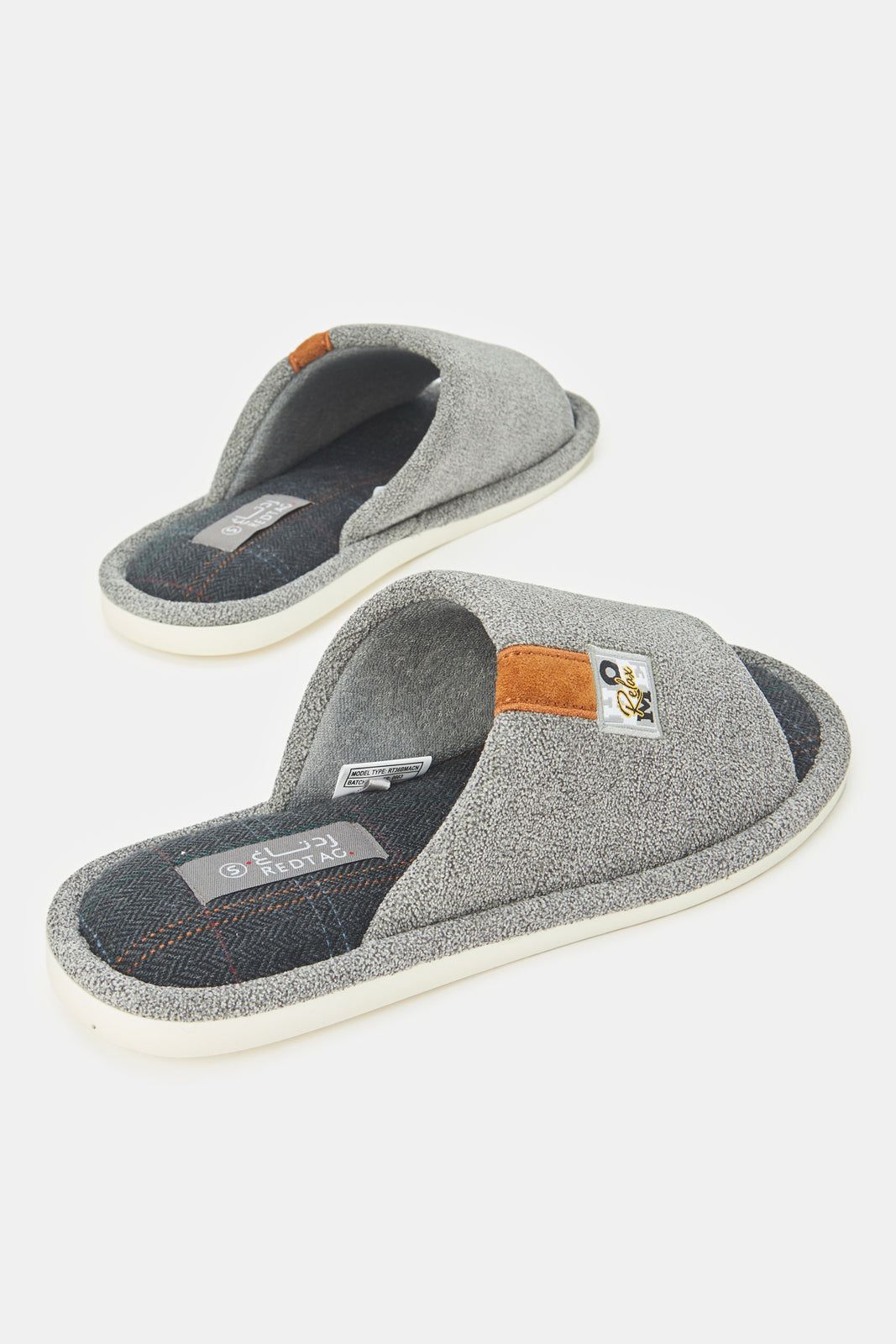 Men Grey Plain Slippers sold by Redtag product image thumbnail 4